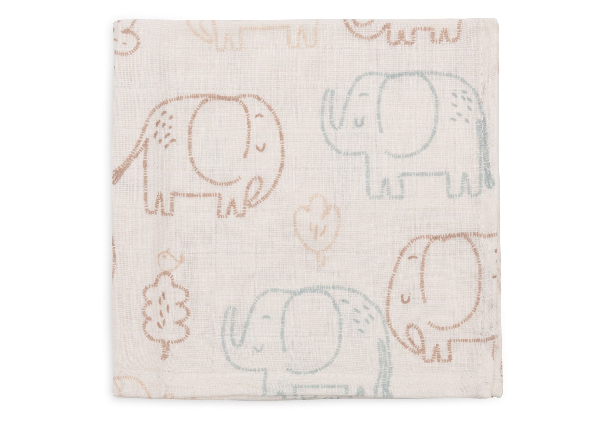 Hydrofiel Monddoekje 31x31cm - Elephant Tales - 3 Stuks - afbeelding 2