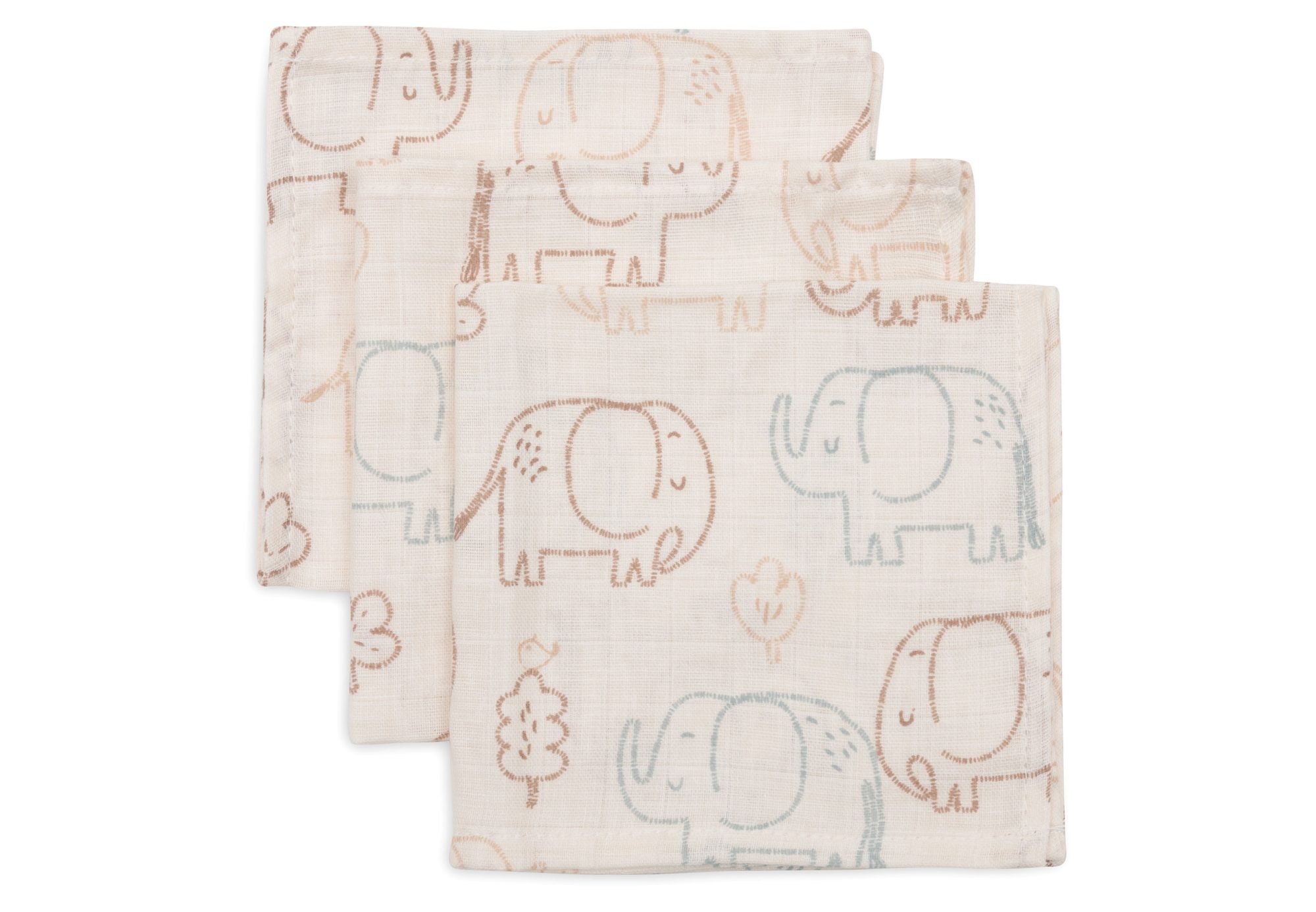 Hydrofiel Monddoekje 31x31cm - Elephant Tales - 3 Stuks