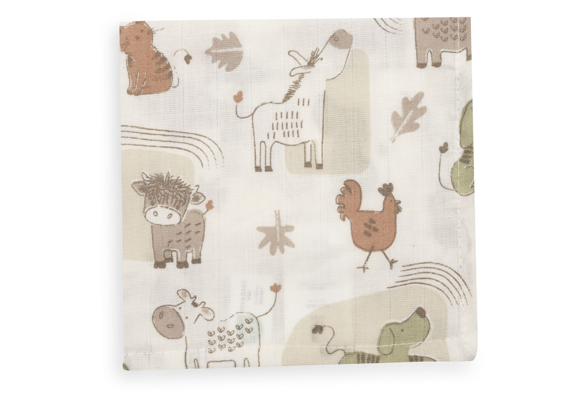 Hydrofiel Monddoekje 31x31cm - Barn Buddies - 3 Stuks - afbeelding 2