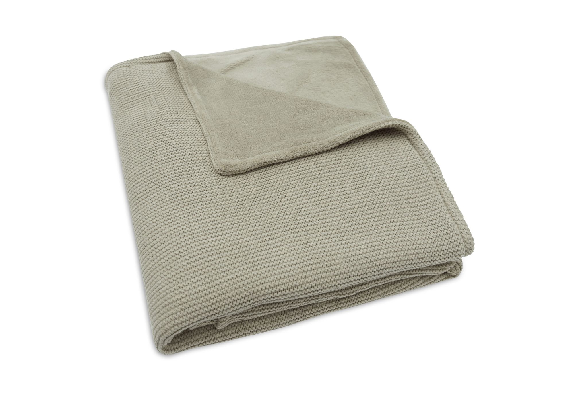 Deken Ledikant 100x150cm Basic Knit - Olive Green/Fleece - afbeelding 5