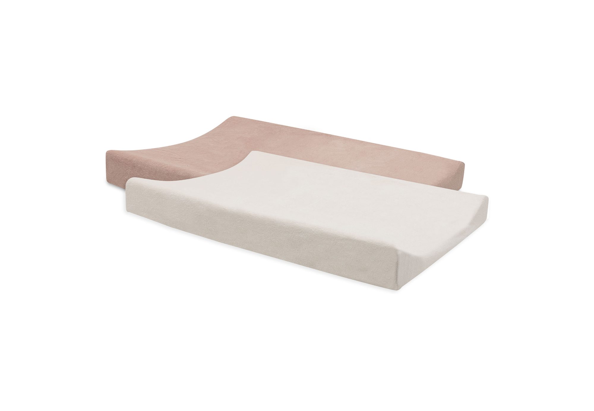 Aankleedkussenhoes Badstof 50x70cm - Wild Rose/Ivory - 2 Stuks