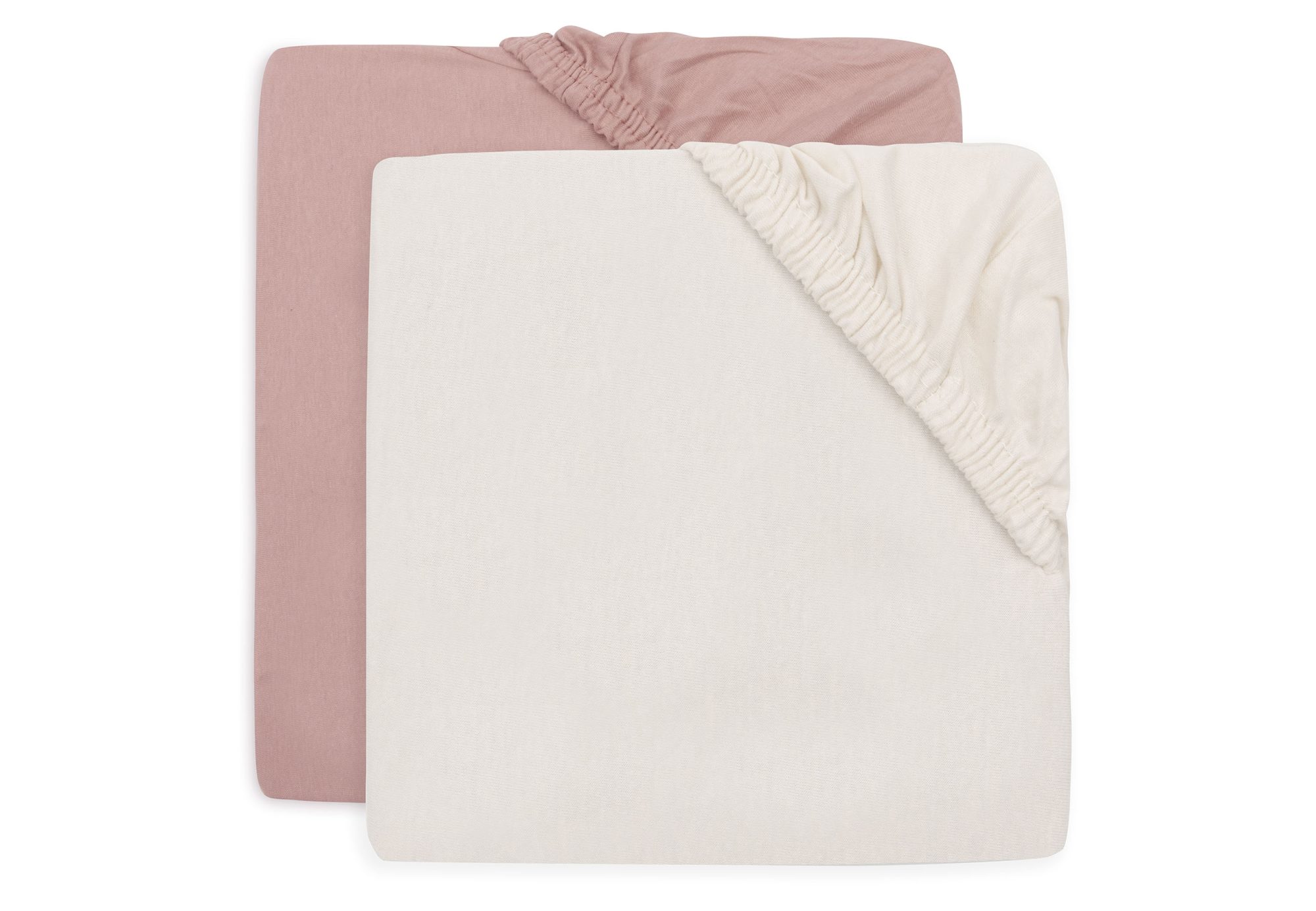 Hoeslaken Jersey 70/75x140/150cm - Wild Rose/Ivory - 2 Stuks