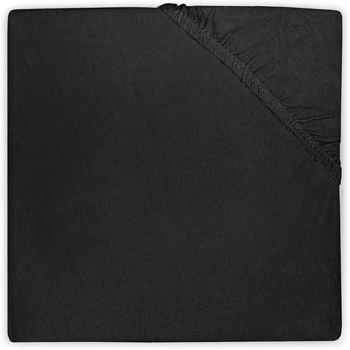 Ledikant Hoeslaken Jersey - 60x120 cm - Zwart