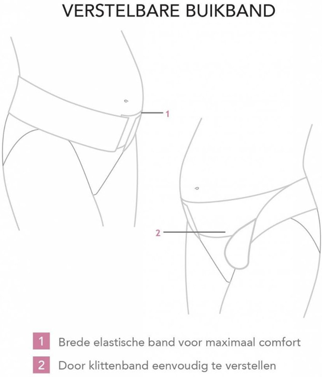 Verstelbare Buikband - Zwart - L - afbeelding 2