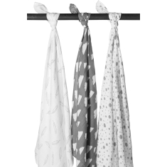 Meyco 3-pack hydrofiele swaddles - Feathers-Clouds-Dots 