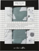 Meyco 3-pack hydrofiele swaddles - Feathers-Clouds-Dots 