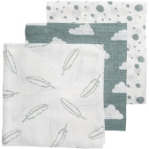 Meyco Feather-Clouds-Dots 3-pack hydrofiele luiers - 70 