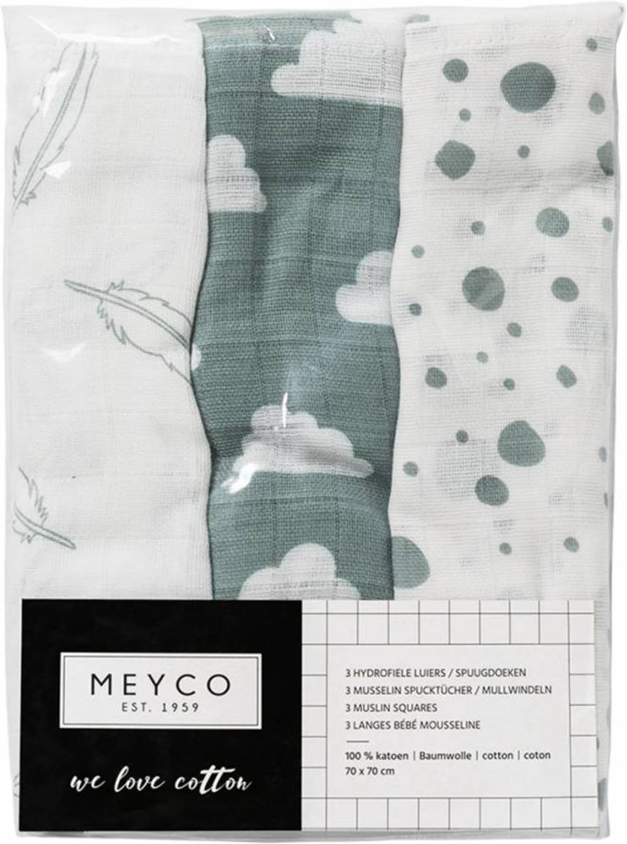 Feather-Clouds-Dots 3-pack hydrofiele luiers - afbeelding 2