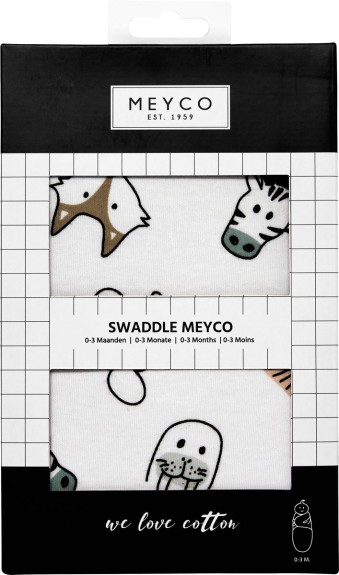 Meyco Swaddle Inbakerdoek - 0-3 maanden - Animal