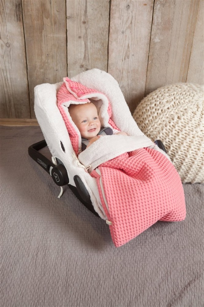 Koeka Voetenzak wafel/teddy Oslo (3-puntsgordel) - Pebble - Babyoutlet