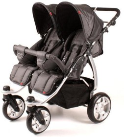 Kees outlet K2 Plus Tweelingkinderwagen - Antraciet showmodel - Babyoutlet