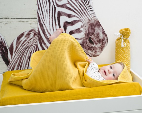 Cottonbaby Ledikantdeken gevoerd - okergeel