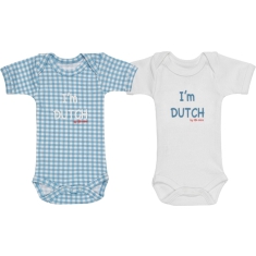 Isi Mini Romper I'm Dutch - Blauw / Wit - maat 62/68