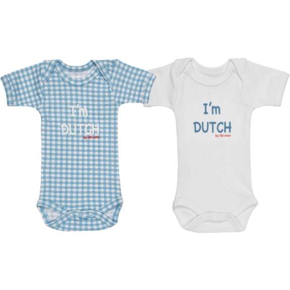 Isi Mini Romper I'm Dutch - Blauw / Wit - maat 62/68