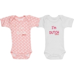 Romper I'm Dutch - Roze / Wit - maat 62/68