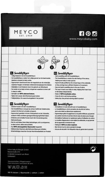 Meyco Swaddle Inbakerdoek 2-pack - 0-3 mnd - Dots/Uni ro