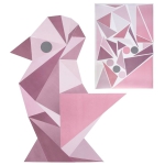 Sebra muursticker geometrische vogel roze Sebra muursticker geometrische vogel roze