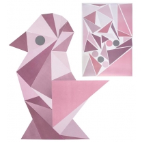 Sebra muursticker geometrische vogel roze 