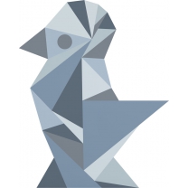  Sebra muursticker geometrische vogel blauw