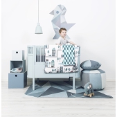  Sebra muursticker geometrische vogel blauw