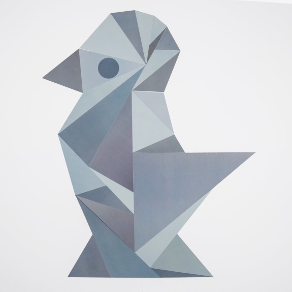  Sebra muursticker geometrische vogel blauw