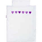 Dekbedovertrek Hartjes ruit paars- 100x135 cm