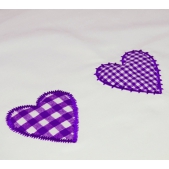 Taftan Dekbedovertrek Hartjes ruit paars- 100x135 cm