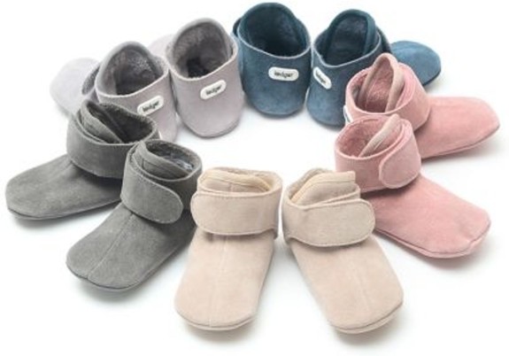 Lodger Walker Babyslofjes - Leer Donkergrijs -15-18 mnd