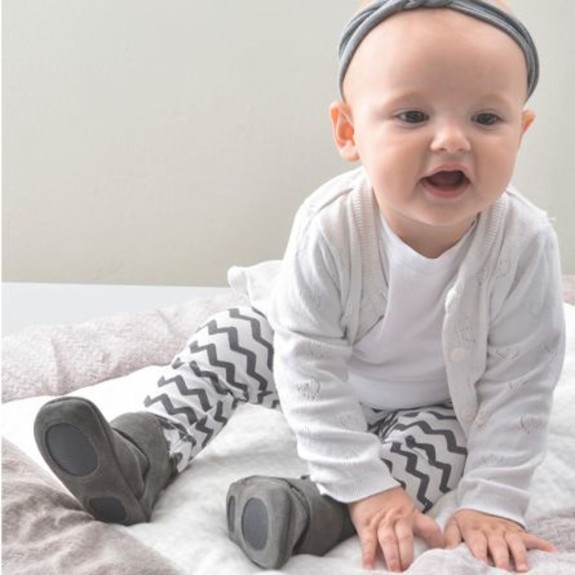 Lodger Walker Babyslofjes - Leer Donkergrijs -15-18 mnd