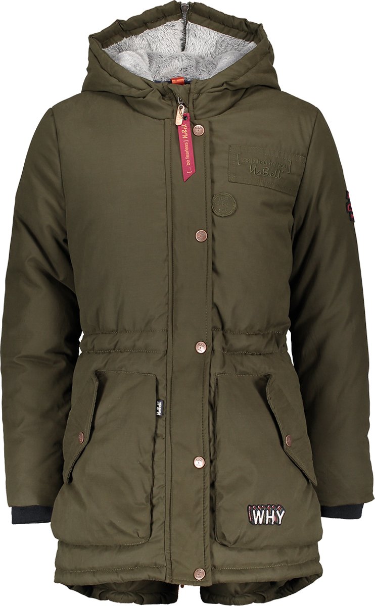 Meisjes Winterjas - Dusty Olive - Maat 146/152