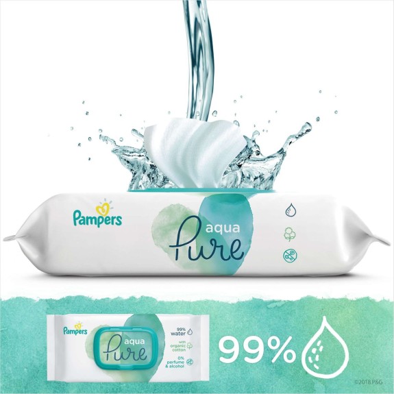 Pampers Aqua Pure Billendoekjes - 864 Stuks