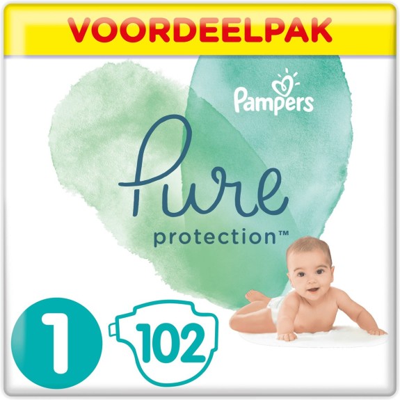 Pampers Pure Protection - Maat 1 (2-5kg)- 102 Stuks