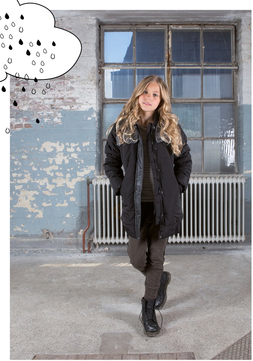 Meisjes Parka - black - Maat 98 - afbeelding 4