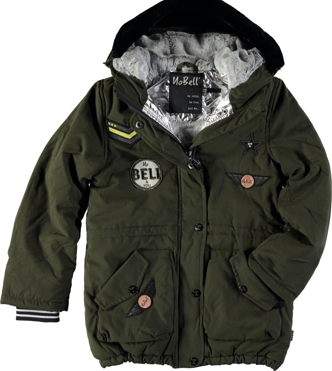 Meisjes Parka - army - Maat 122/128