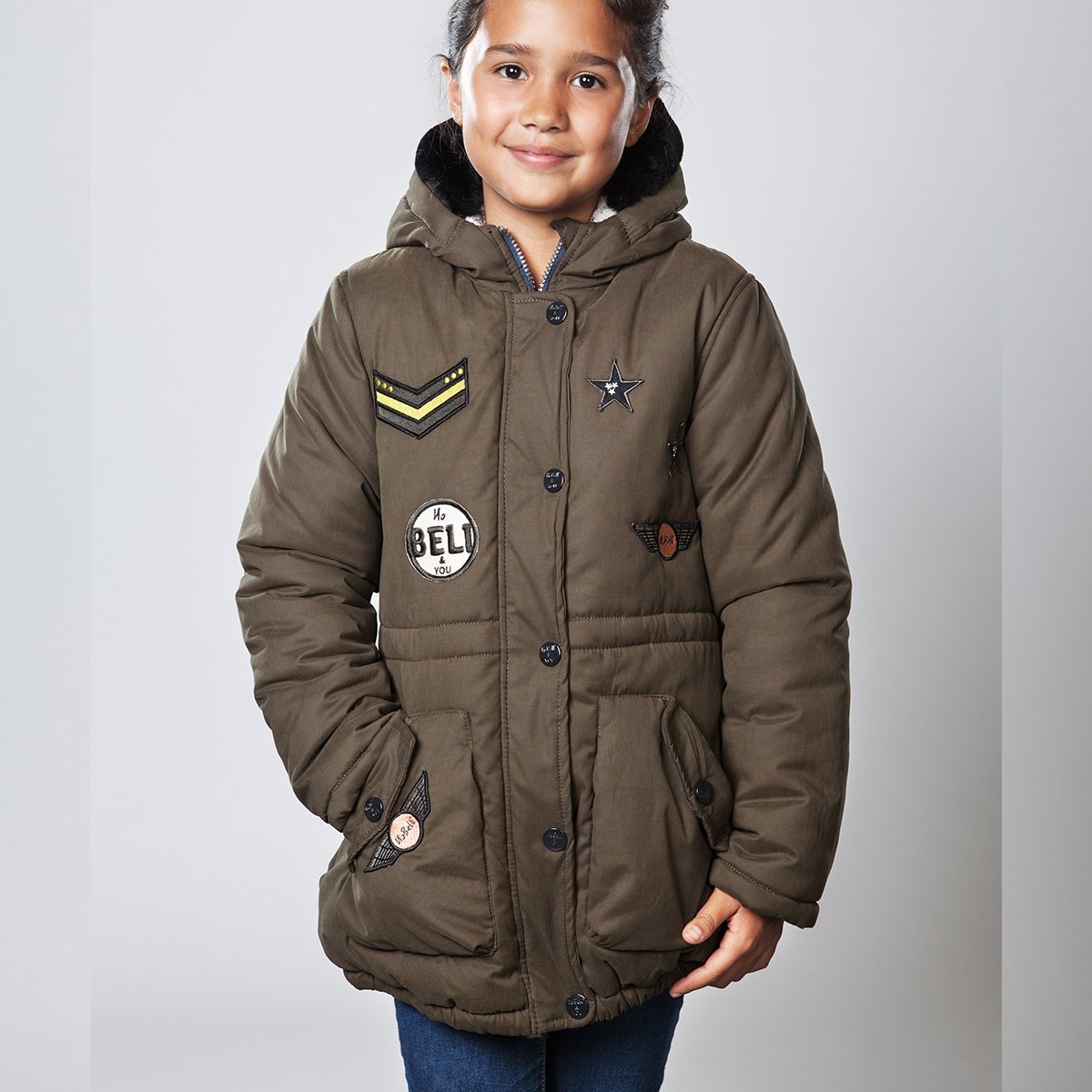 Meisjes Parka - army - Maat 122/128 - afbeelding 3