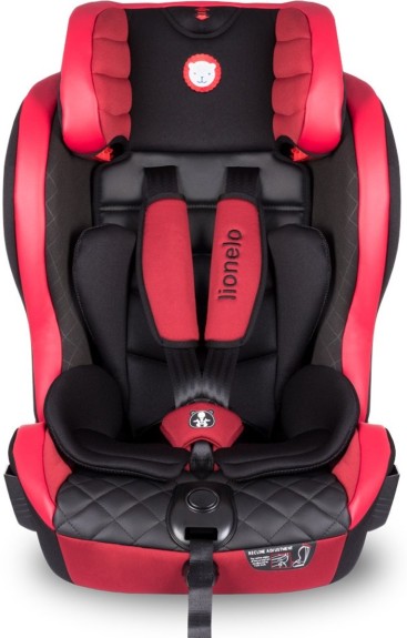 Lionelo Autostoel Adriaan Leather Groep 1/2/3 Rood/zwart