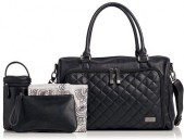 Isoki Luiertas Double Zip Quilted Ebony Black
