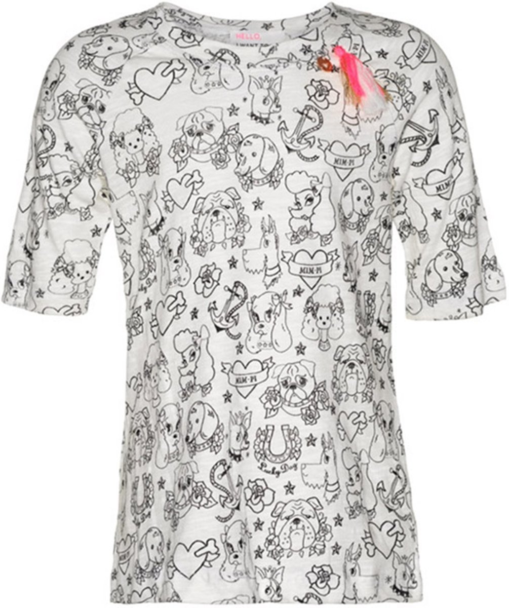 Meisjes T-shirt - Wit - Maat 116