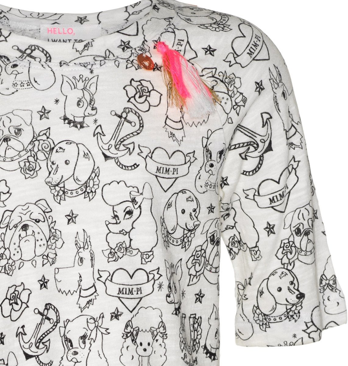 Meisjes T-shirt - Wit - Maat 116 - afbeelding 2