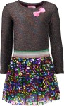 Jurk met pailletten rok - Maat 110/116