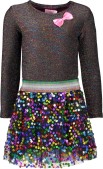Kidz-Art Jurk met pailletten rok - Maat 110/116