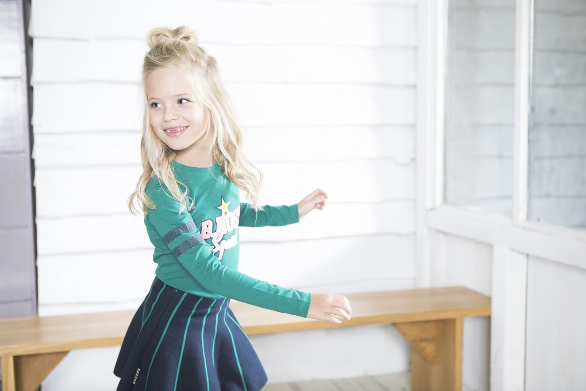 gestreepte rok ink blauw - Maat 122/128 - afbeelding 4