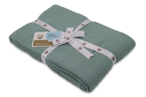 Briljant baby Pique Zomer Ledikantdeken stone green 100x