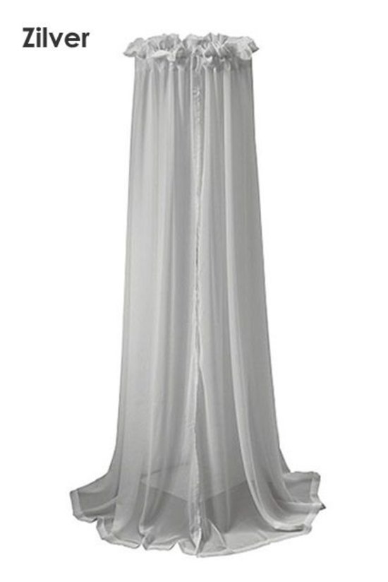 Sluier 155cm voile grijs - afbeelding 2