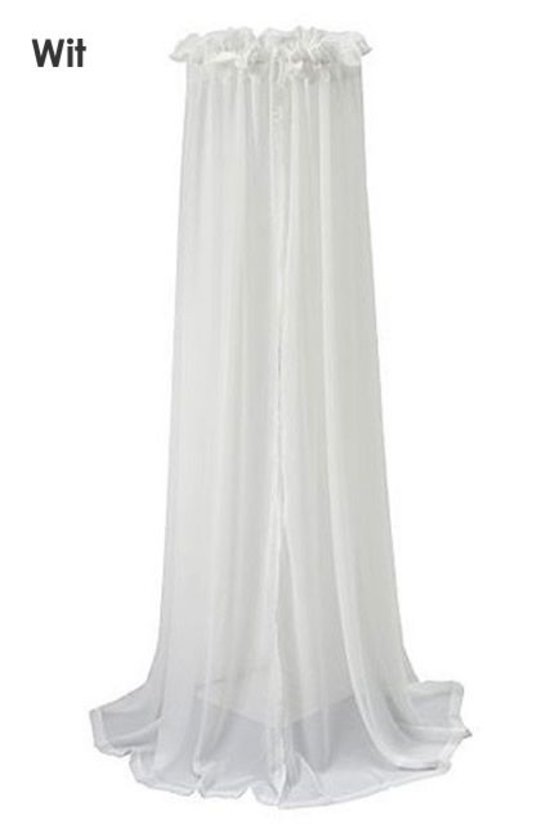 Sluier 155cm voile grijs - afbeelding 3