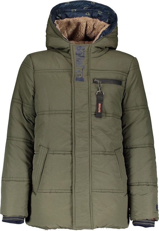 parka met capuchon grijsgroen - Maat 158/164