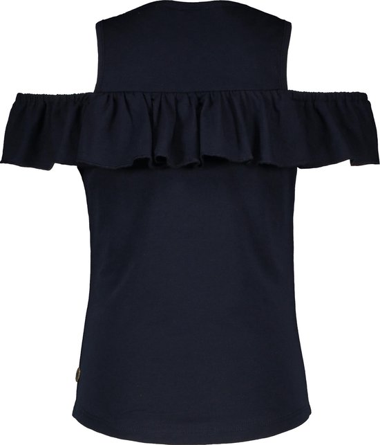 open schouder ruffle top donkerblauw maat 110 - afbeelding 2