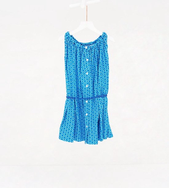 Jurk Blauw Daisy Maat 104 - afbeelding 3