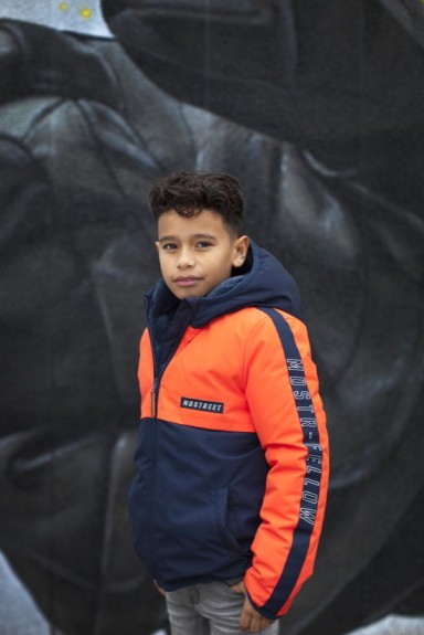 Moodstreet Sportjas - Blauw/Oranje- Maat 134/140