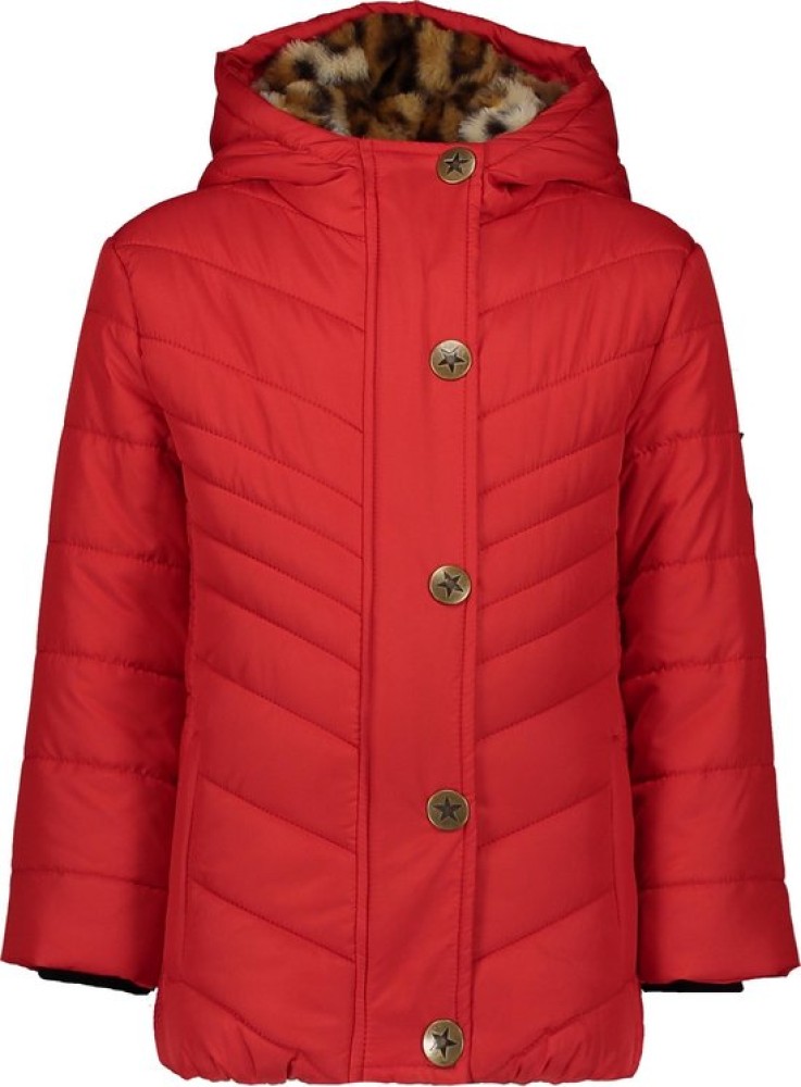 Like flo Winterjas parka met capuchon rood - Maat 128 - Babyoutlet